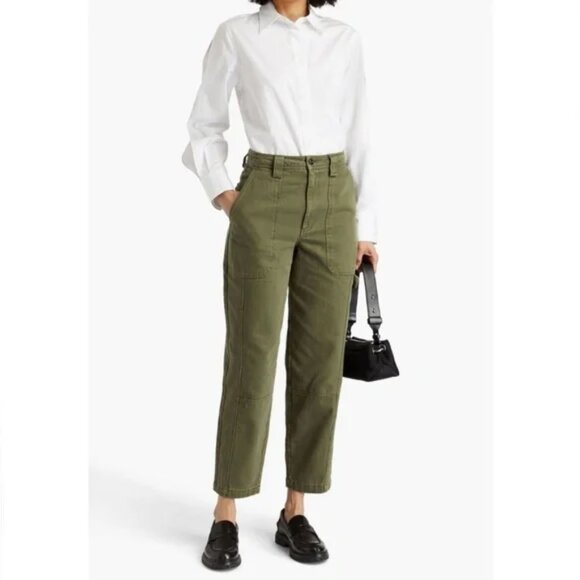 ALEX MILL Pants Womens 30 Olive Green Carpenter Phoebe Barrel Tapered Jeans - Picture 1 of 14